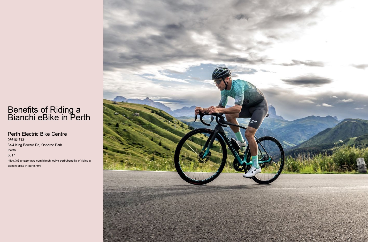 Benefits of Riding a Bianchi eBike in Perth  