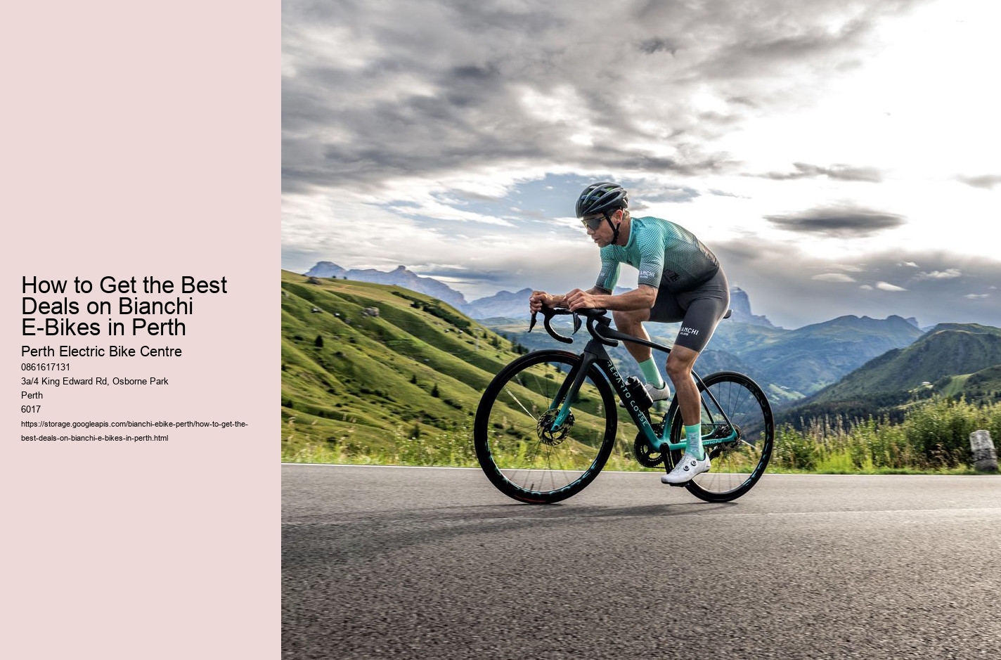 How to Get the Best Deals on Bianchi E-Bikes in Perth