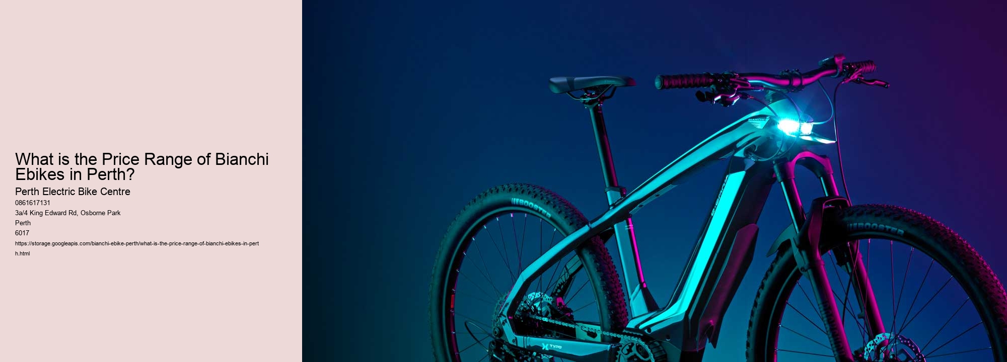 What is the Price Range of Bianchi Ebikes in Perth?