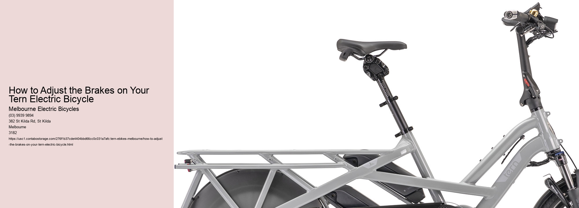 How to Adjust the Brakes on Your Tern Electric Bicycle   