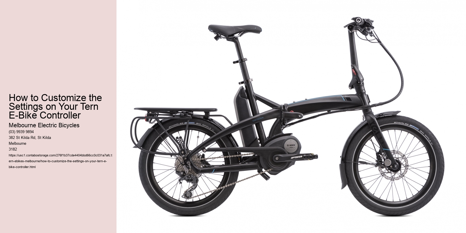 How to Customize the Settings on Your Tern E-Bike Controller  