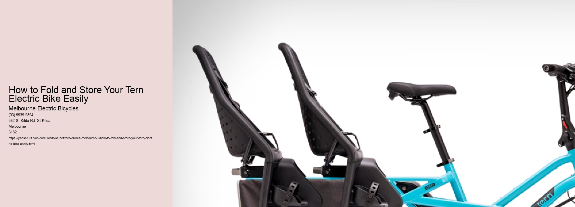 How to Fold and Store Your Tern Electric Bike Easily  