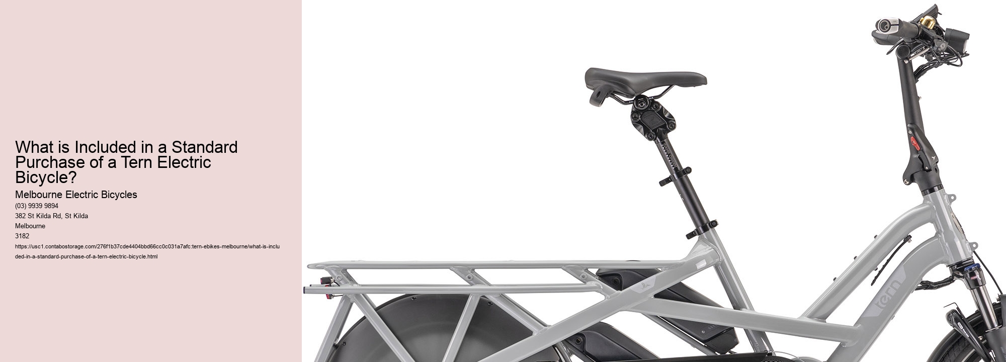 What is Included in a Standard Purchase of a Tern Electric Bicycle?  