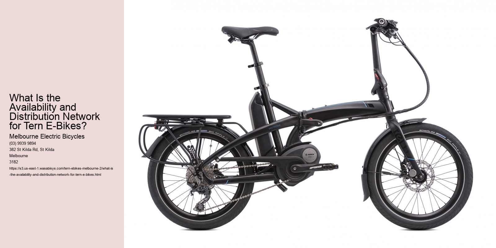 What Is the Availability and Distribution Network for Tern E-Bikes?