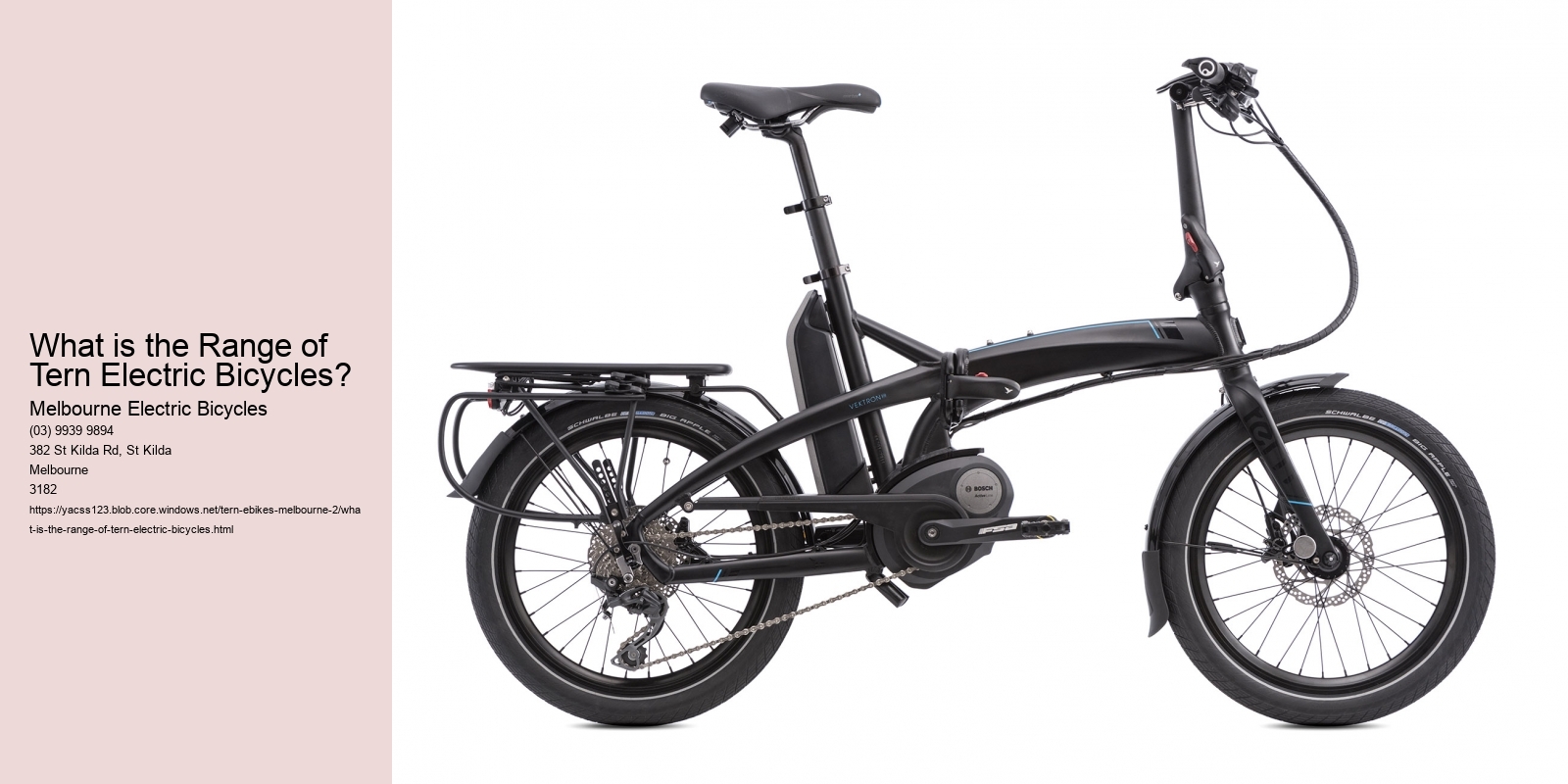 What is the Range of Tern Electric Bicycles?