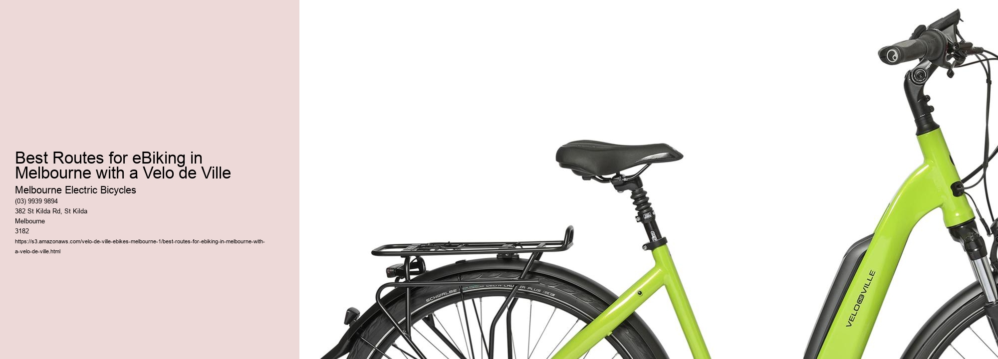 Best Routes for eBiking in Melbourne with a Velo de Ville