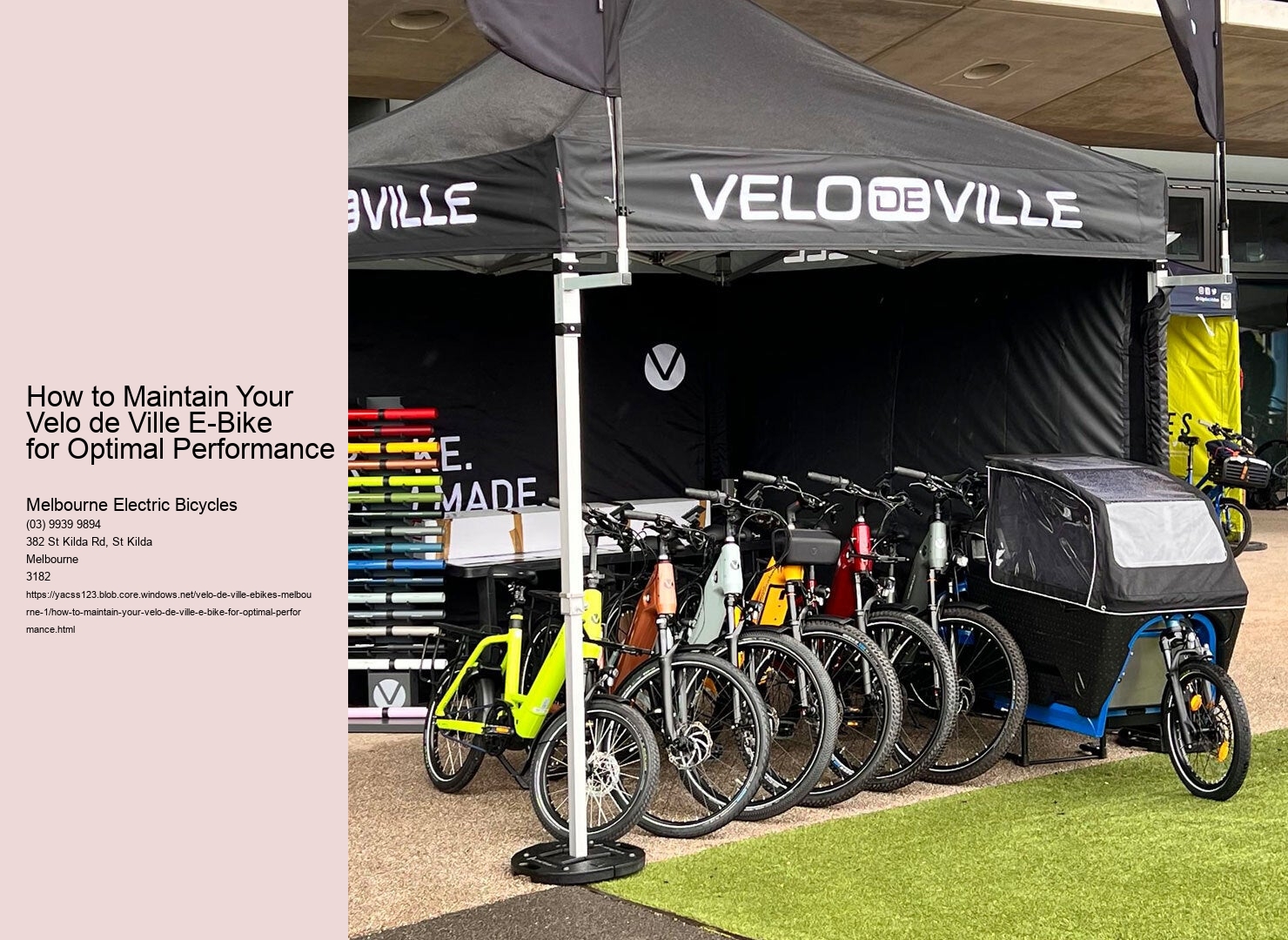 How to Maintain Your Velo de Ville E-Bike for Optimal Performance  