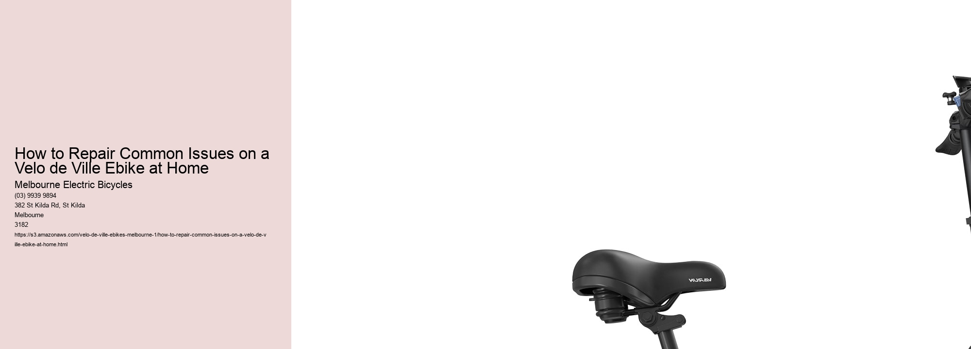 How to Repair Common Issues on a Velo de Ville Ebike at Home  