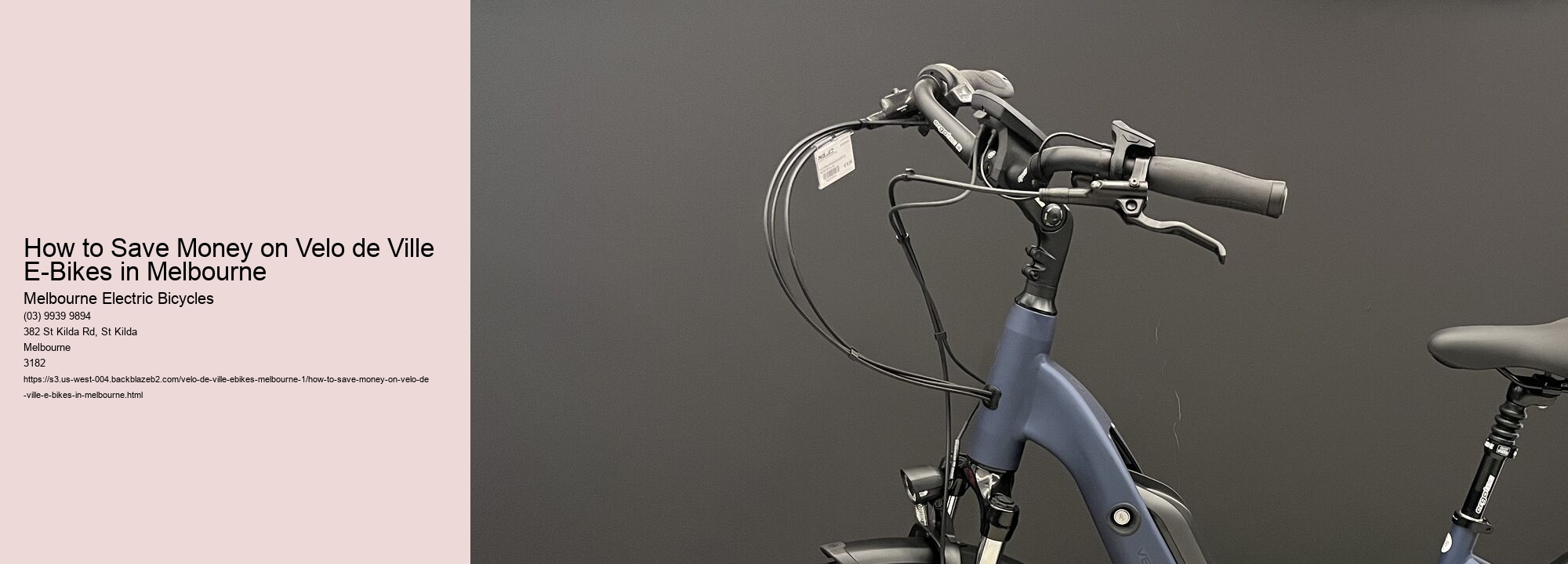 How to Save Money on Velo de Ville E-Bikes in Melbourne