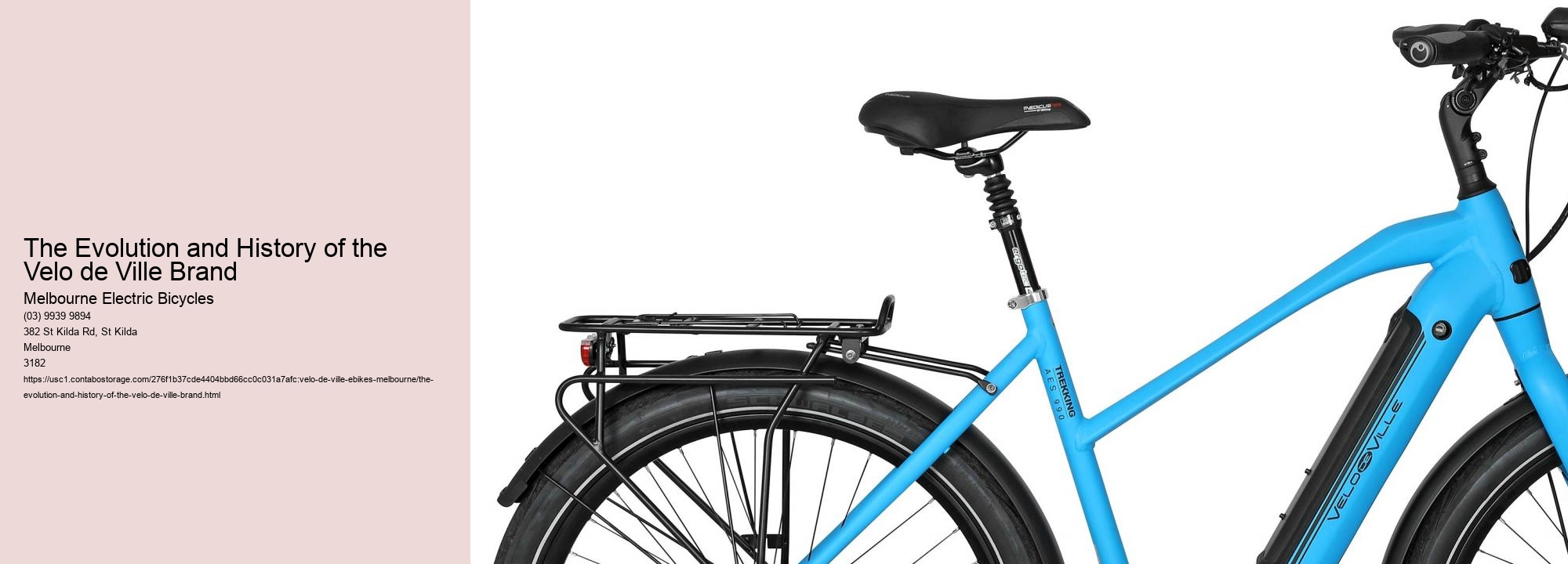 The Evolution and History of the Velo de Ville Brand 