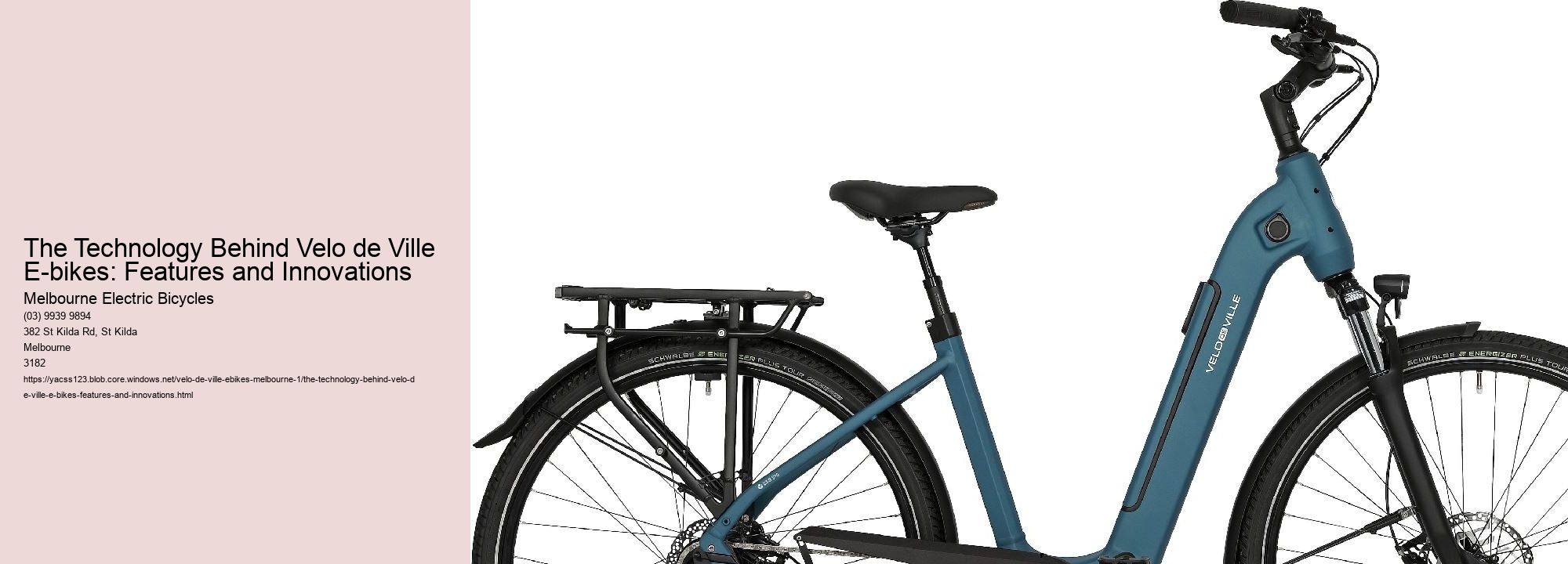 The Technology Behind Velo de Ville E-bikes: Features and Innovations  