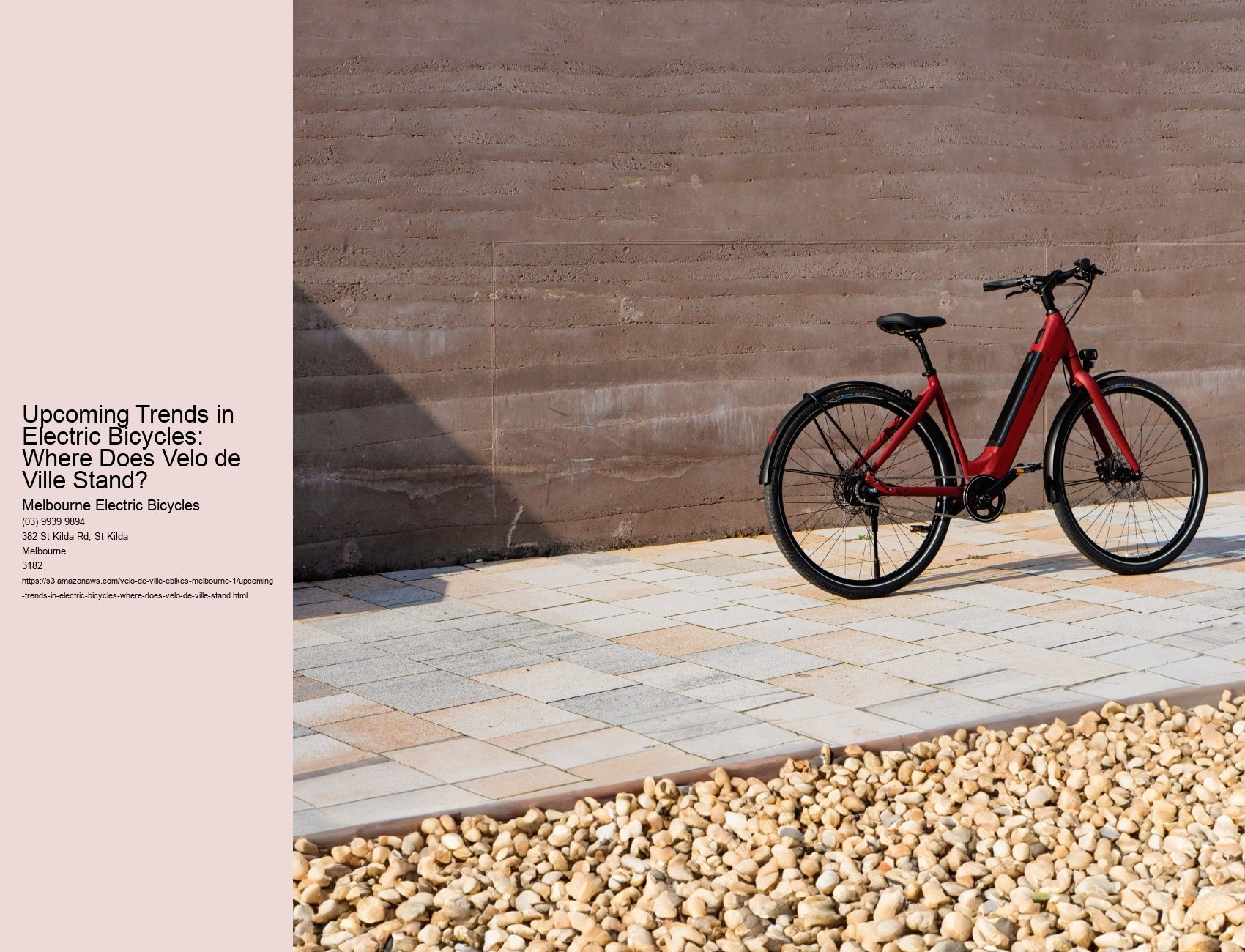 Upcoming Trends in Electric Bicycles: Where Does Velo de Ville Stand?